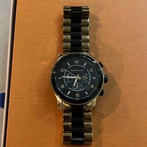 COPY - Michael Kors large face black and gold watch